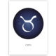 Oxen poster är en vit poster med blå cirkel med stjärntecknet oxen inuti.
